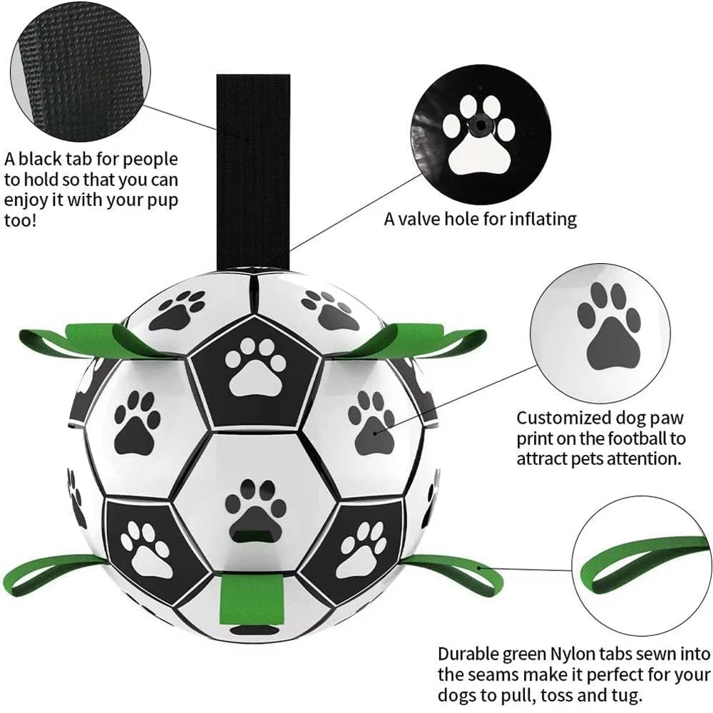 Interaktives Hunde Kau Spielzeug im Fussball Design