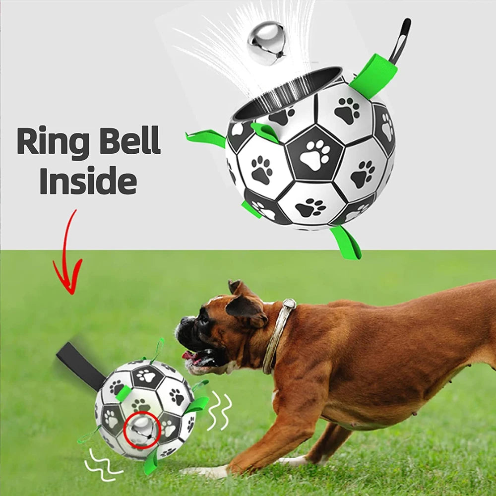 Interaktives Hunde Kau Spielzeug im Fussball Design