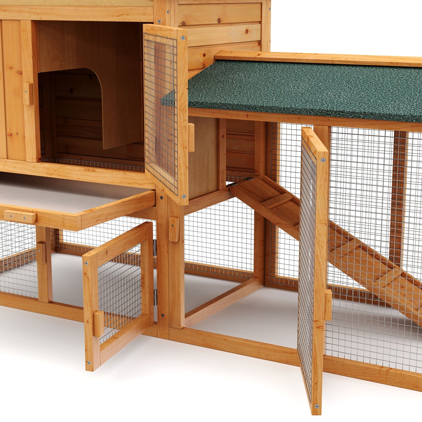 2-Stöckiger Kaninchen Kleintierstall 147x53x86 cm
