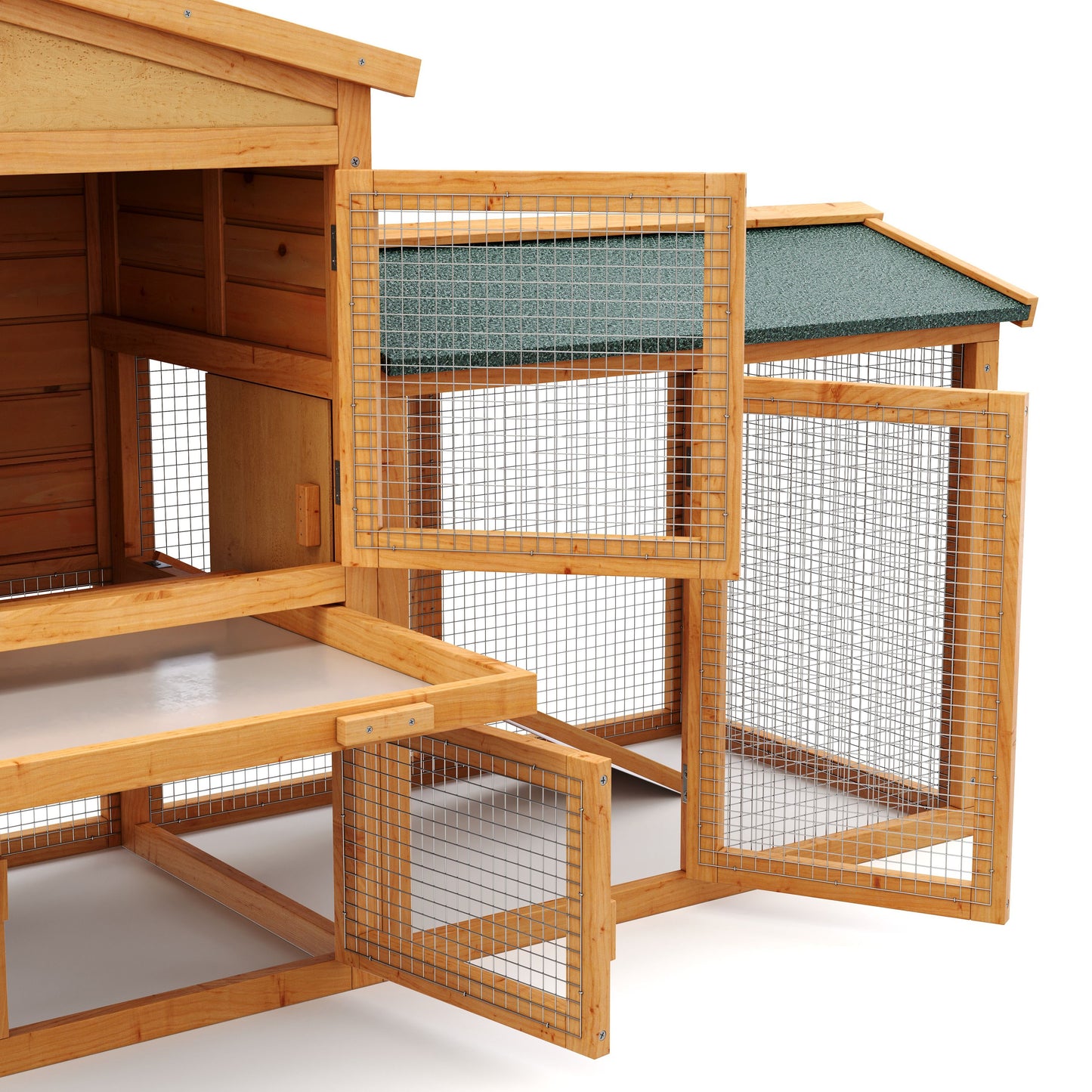 2-Stöckiger Kaninchen Kleintierstall 147x53x86 cm