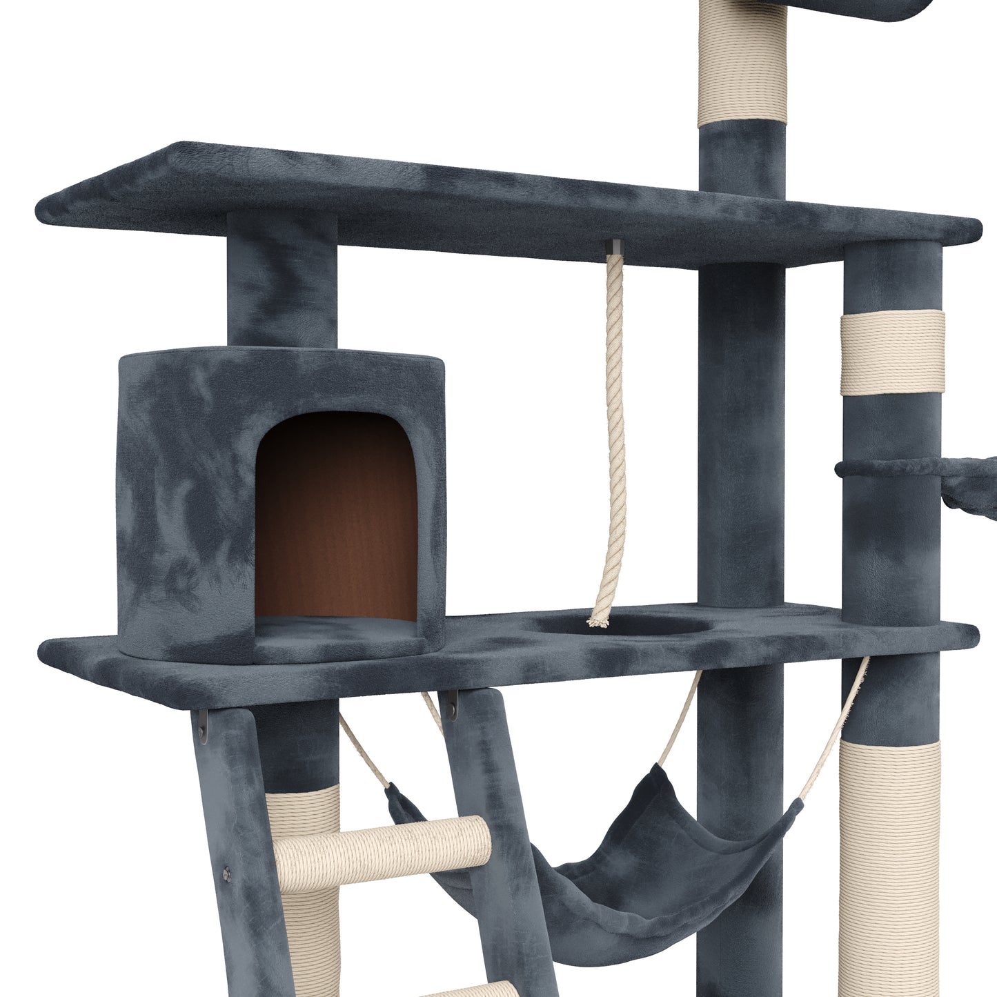 Katzen Kratzbaum mit bequemen Liegeflächen 142cm