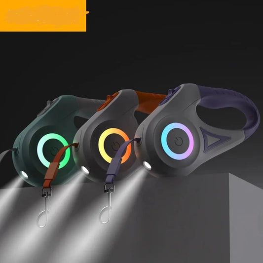 Multifunktionale Automatisch einziehbare LED Hundeleine