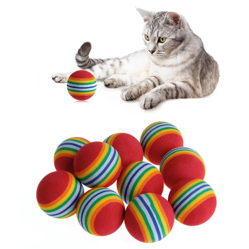 10 Schaumstoff Spielbälle für Katzen und Hunde