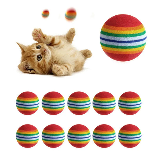 10 Schaumstoff Spielbälle für Katzen und Hunde