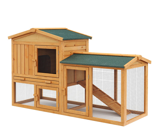 2-Stöckiger Kaninchen Kleintierstall 147x53x86 cm
